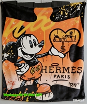 Luxury Mickey Mouse Hermès Puzzle Print Flannel Blanket IMG_5369